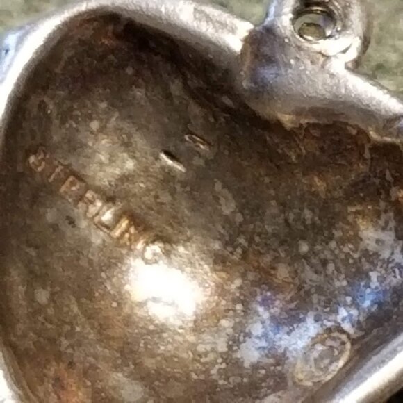 Sterling Silver Puff Heart Pendant Charm XOX LOVE - Picture 5 of 8